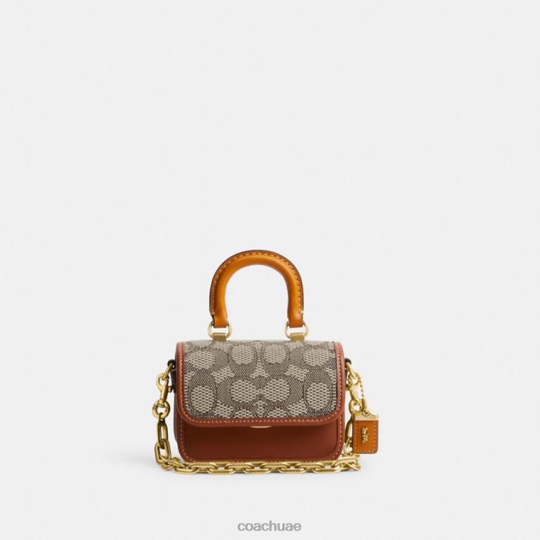 Coach نحيف مقبض علوي روج مقاس 12 بوصة من قماش الجاكار المميز b4/الكاكاو المصقول أمب 4626690