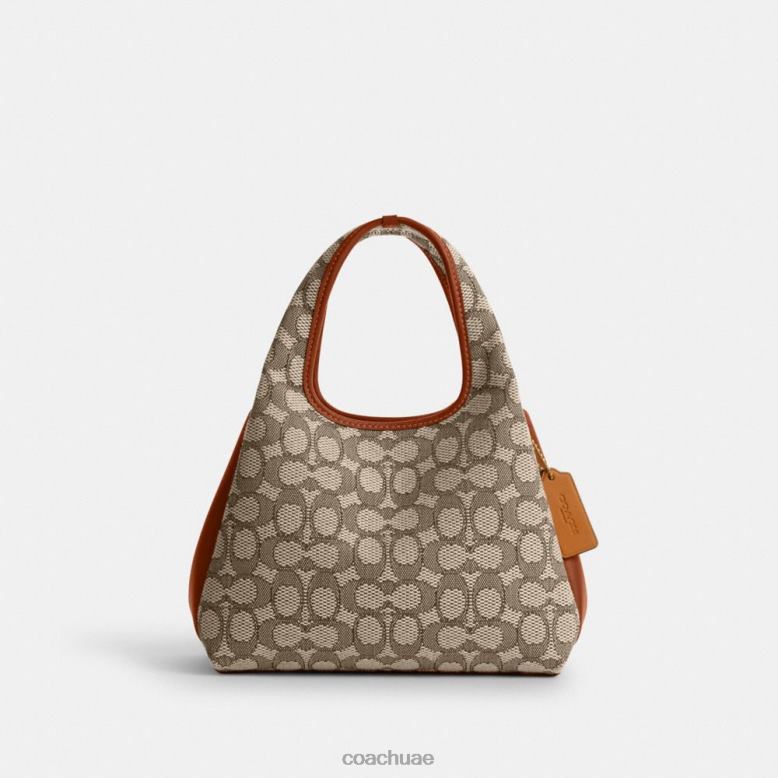 Coach نحيف حقيبة كتف لانا مقاس 23 من قماش الجاكار المميز b4/الكاكاو المصقول أمب 46266272