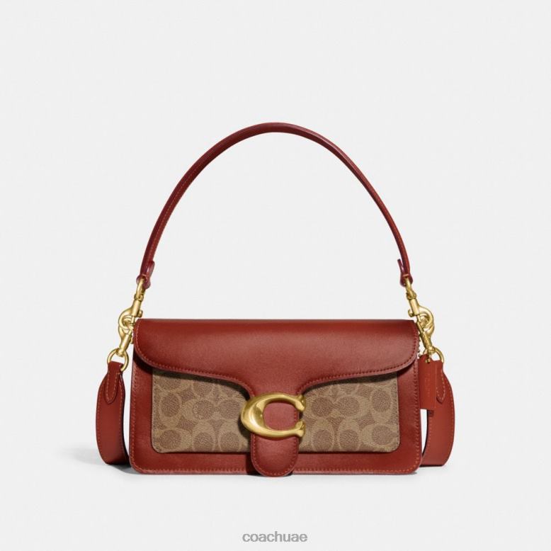 Coach نحيف حقيبة كتف تابي مقاس 26 قماش مميز ب4/صدأ أسمر 46266165