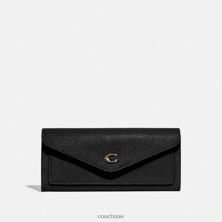 Coach نحيف محفظة وين الناعمة لى / أسود 46266328