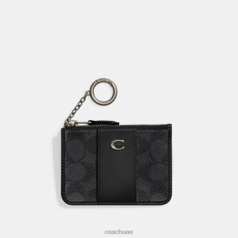 Coach نحيف حافظة هوية صغيرة نحيفة من القماش المميز ميغاواط/فحم/أسود 46266330