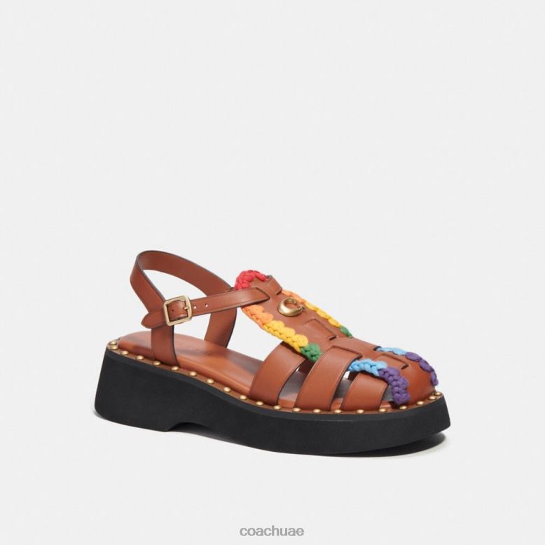 Coach نحيف صندل فيفيان مع كروشيه قوس قزح العنبر المصقول / قوس قزح 46266420