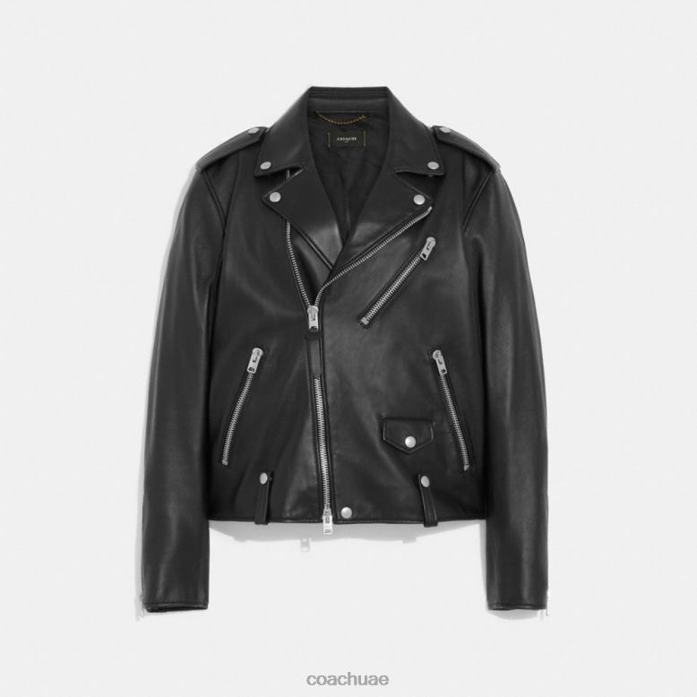 Coach نحيف سترة موتو أسود 46266468