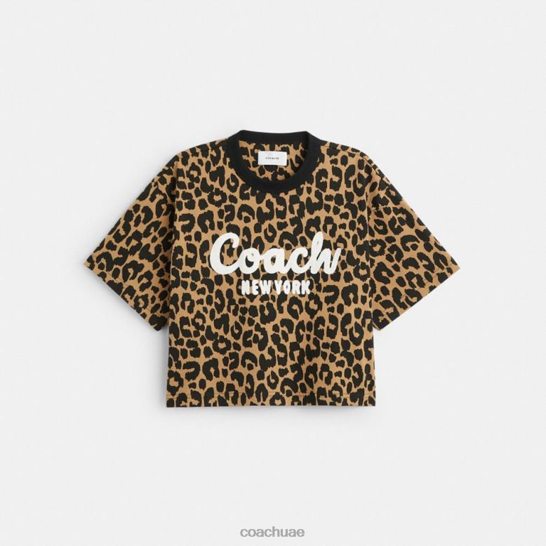 Coach نحيف تي شيرت قصير بتوقيع مخطوطة الفهد فهد 46266474