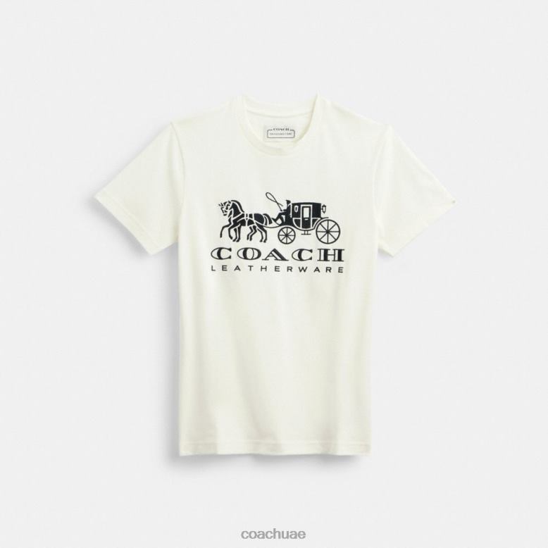 Coach نحيف تي شيرت الحصان والعربة أبيض. 46266493