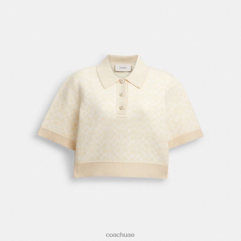 Coach نحيف بولو رياضي قصير كريم متعدد 46266497