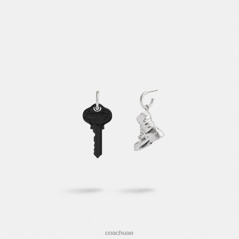 Coach نحيف أقراط الحذاء والحلوى غير متطابقة فضي/أسود 46266541