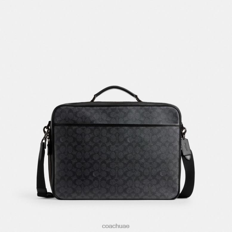Coach رجال جوثام موجز قابل للتحويل في قماش التوقيع فحم 46266617