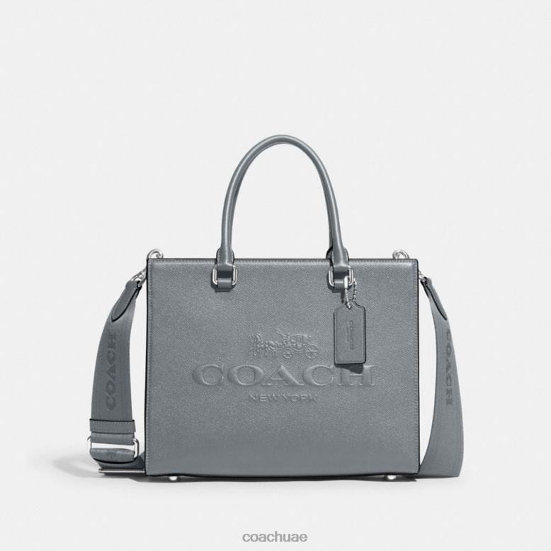Coach رجال حمل مع قماش التوقيع أزرق رمادي 46266634