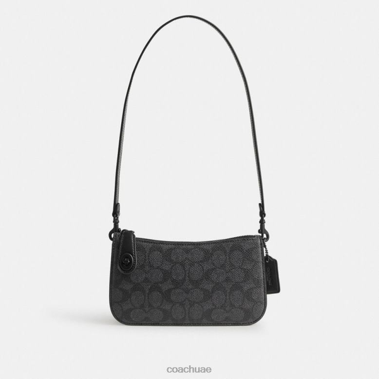 Coach نحيف حقيبة كتف بن مصنوعة من القماش المميز ميغاواط/فحم/أسود 4626665