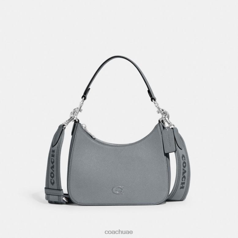 Coach رجال حقيبة كروس هوبو مع قماش مميز أزرق رمادي 46266666