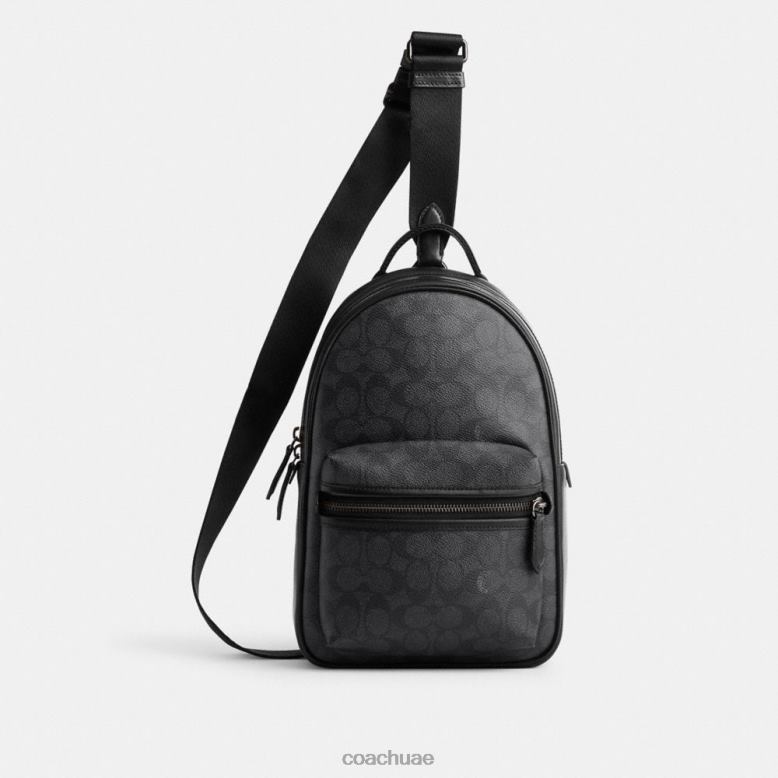 Coach رجال حزمة الميثاق في قماش التوقيع فحم 46266691