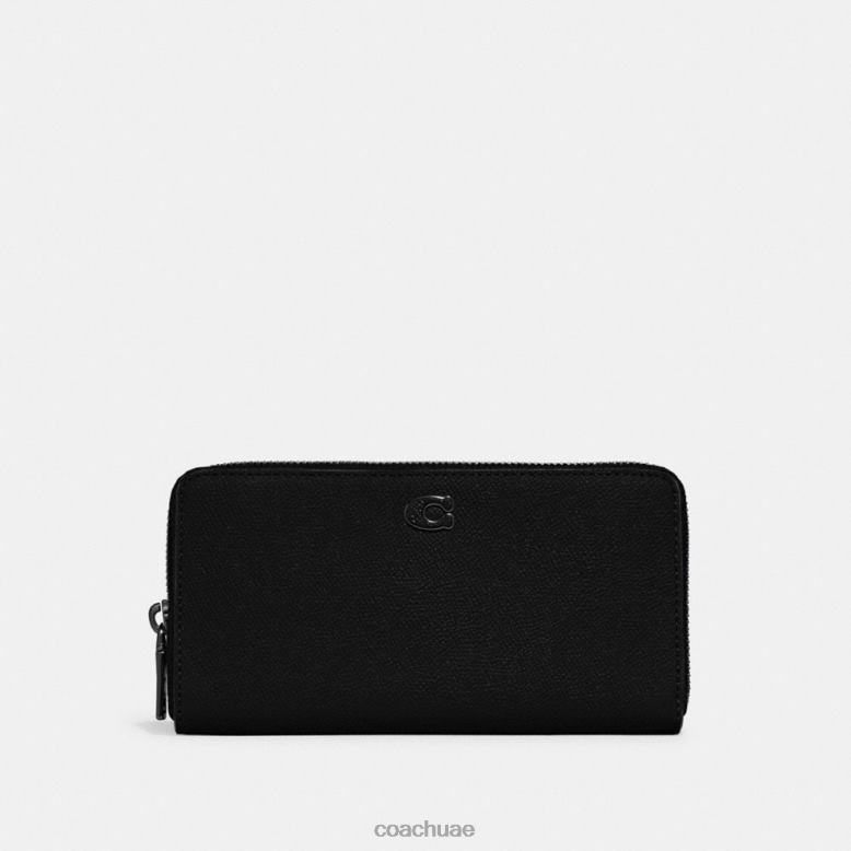 Coach رجال محفظة الأكورديون مع قماش داخلي مميز أسود 46266697