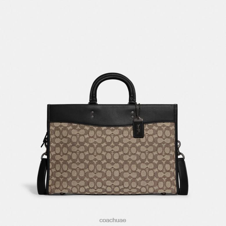 Coach نحيف سروال قصير من نسيج الجاكار المميز كاكاو/أسود 4626685