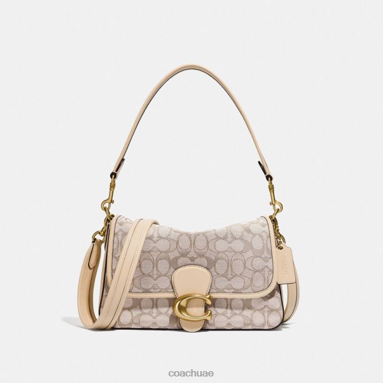 Coach نحيف حقيبة كتف تابي ناعمة مصنوعة من قماش الجاكار المميز ب4/ حجر العاج 46266128