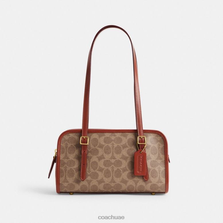 Coach نحيف سحاب متأرجح في قماش التوقيع ب4/صدأ أسمر 46266268