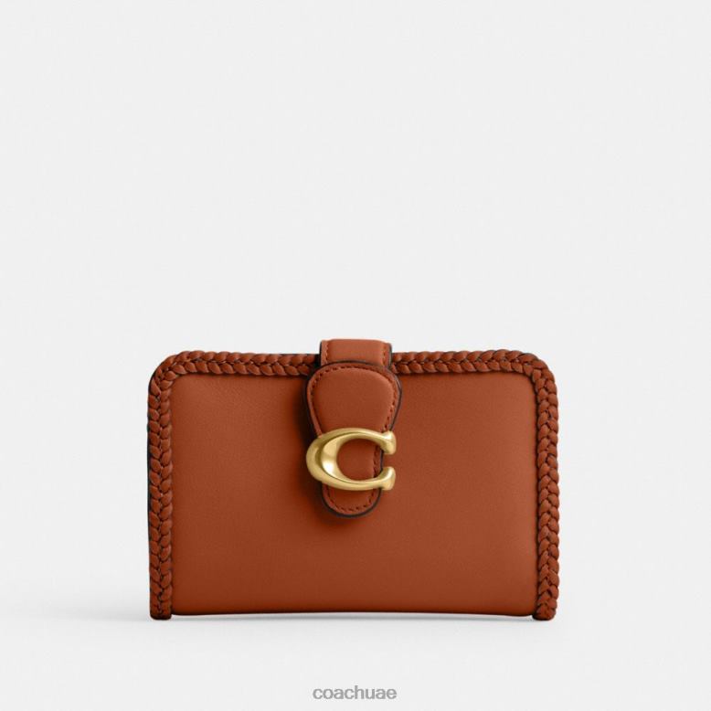 Coach نحيف محفظة متوسطة العانس مع جديلة ب4/العنبر المصقول 46266333