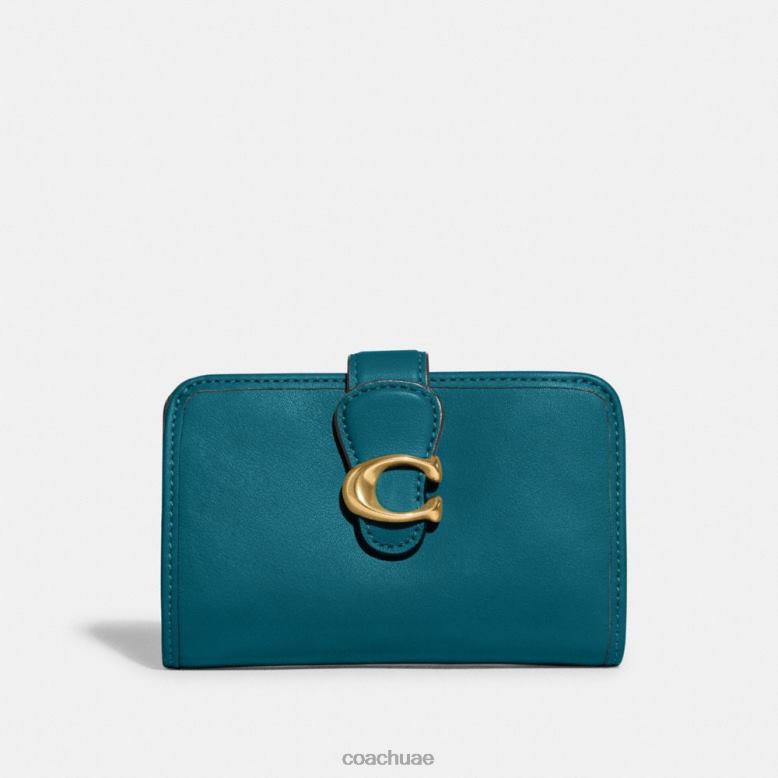 Coach نحيف محفظة متوسطة العانس ب4/الفيروز العميق 46266339