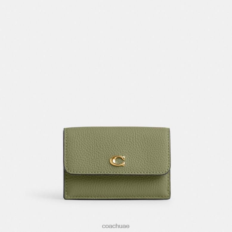Coach نحيف محفظة ثلاثية الطي صغيرة أساسية ب4/ الطحلب 46266342