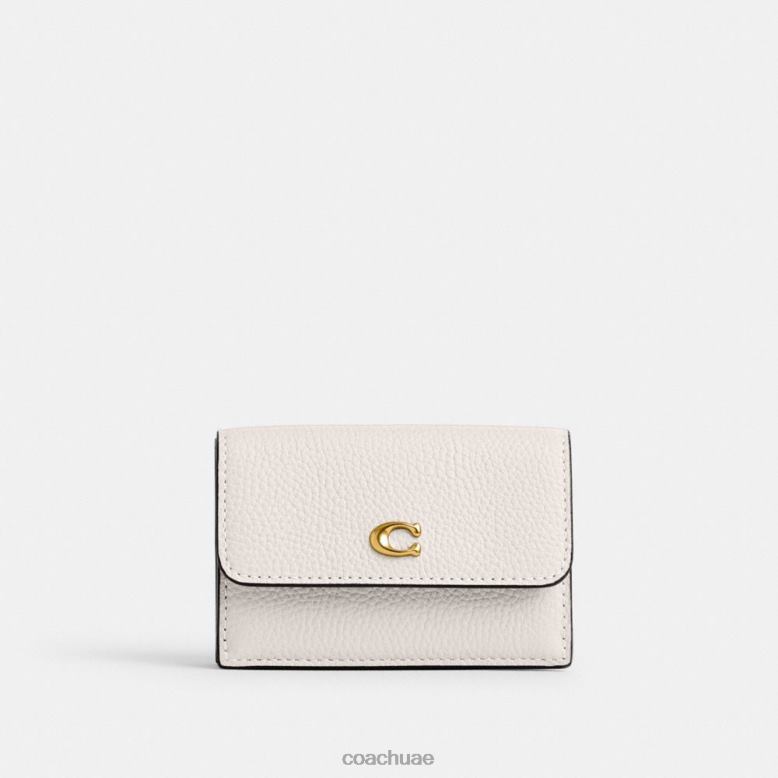 Coach نحيف محفظة ثلاثية الطي صغيرة أساسية ب4/الطباشير 46266351