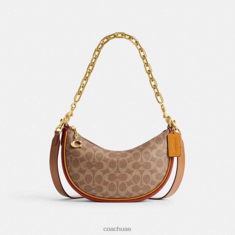 Coach نحيف حقيبة كتف ميرا مصنوعة من القماش المميز ب4/صدأ أسمر 4626654