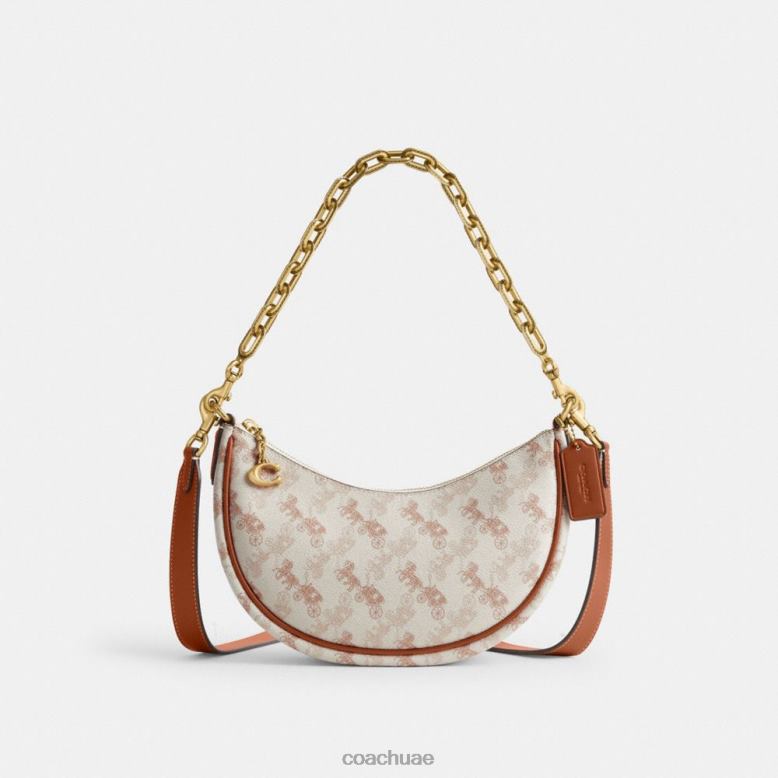 Coach نحيف حقيبة كتف ميرا بطبعة حصان وعربة ب4/عنبر مصقول بالطباشير 4626655