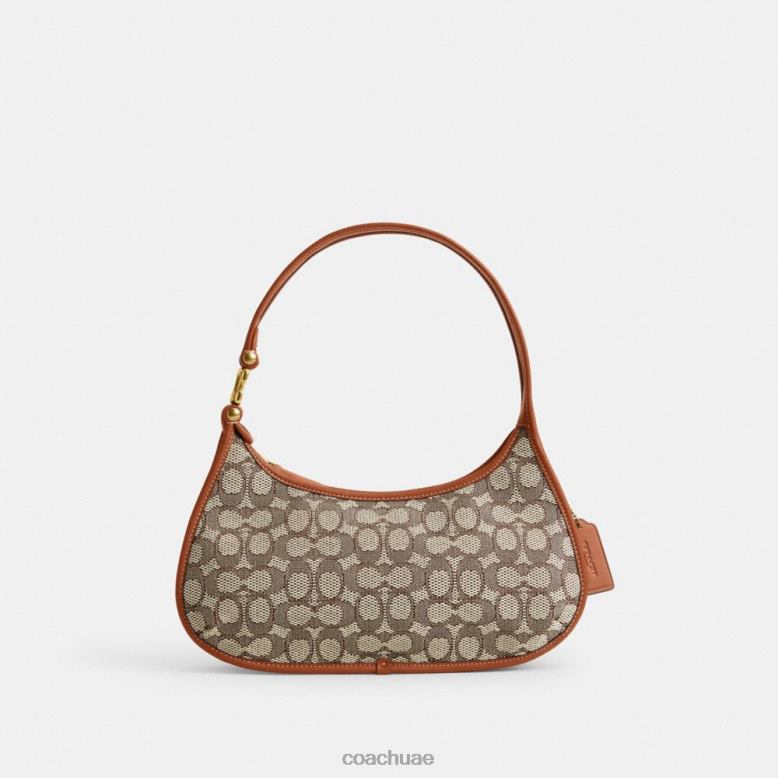 Coach نحيف حقيبة كتف Eve مصنوعة من قماش الجاكار المميز b4/الكاكاو المصقول أمب 46266273