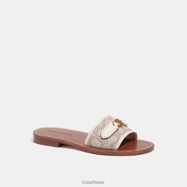 Coach نحيف صندل Ina من قماش الجاكار المميز الحجر/الطباشير 46266422