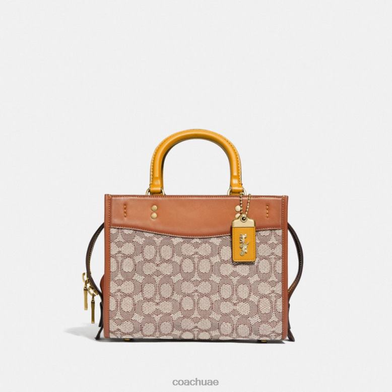 Coach نحيف Rogue 25 من قماش الجاكار المميز b4/الكاكاو المصقول أمب 4626695