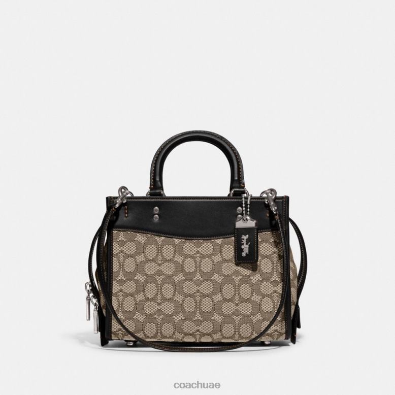 Coach نحيف Rogue 25 من قماش الجاكار المميز lh / الكاكاو الأسود 4626676