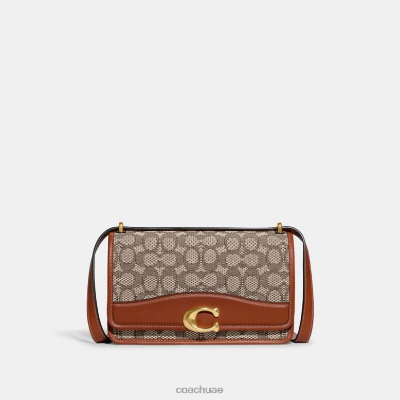 Coach نحيف حقيبة كتف بانديت من قماش الجاكار المميز b4/الكاكاو المصقول أمب 4626613
