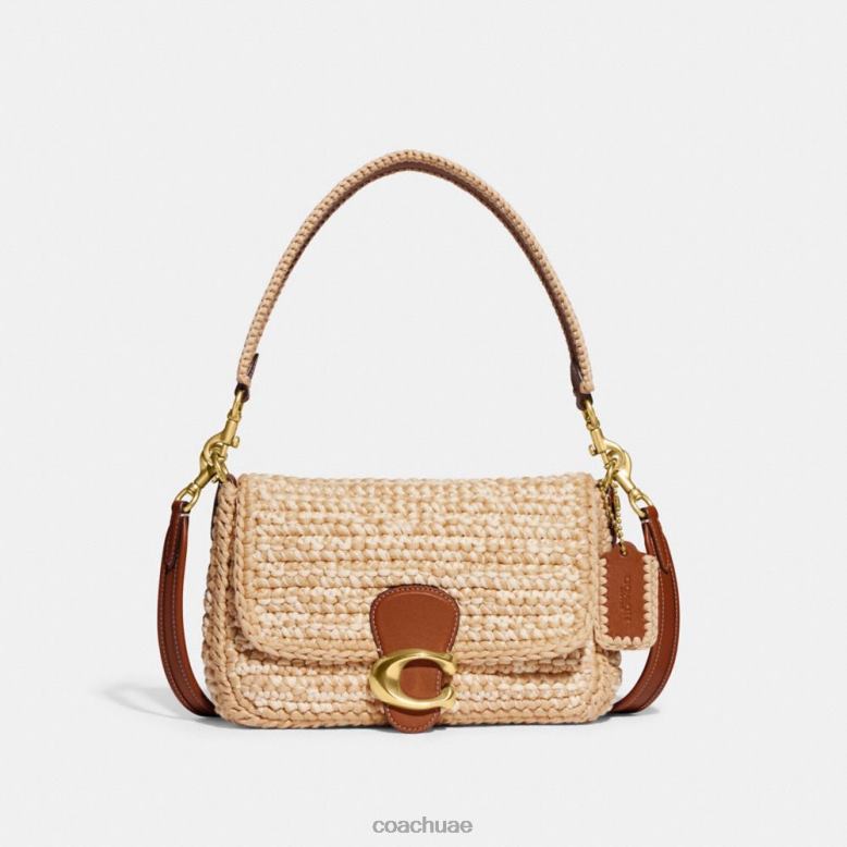 Coach نحيف حقيبة كتف ناعمة مع الكروشيه b4/عاجي متعدد 46266131