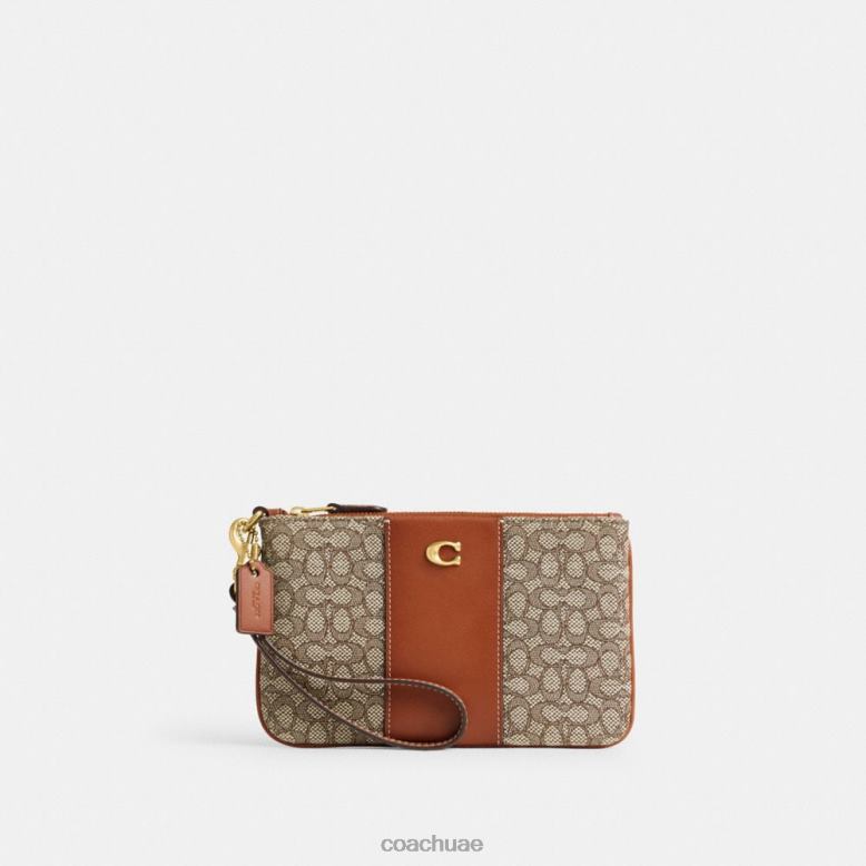 Coach نحيف سوار معصم صغير من قماش الجاكار المميز b4/الكاكاو المصقول أمب 46266362