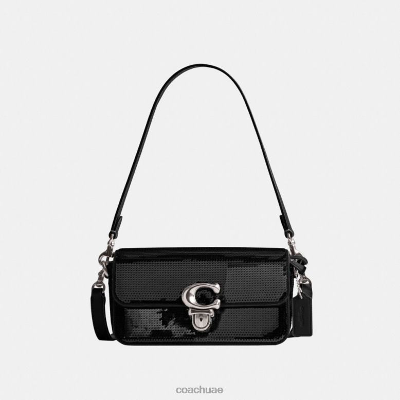 Coach نحيف حقيبة الرغيف الفرنسي الاستوديو مع الترتر lh/أسود 46266183