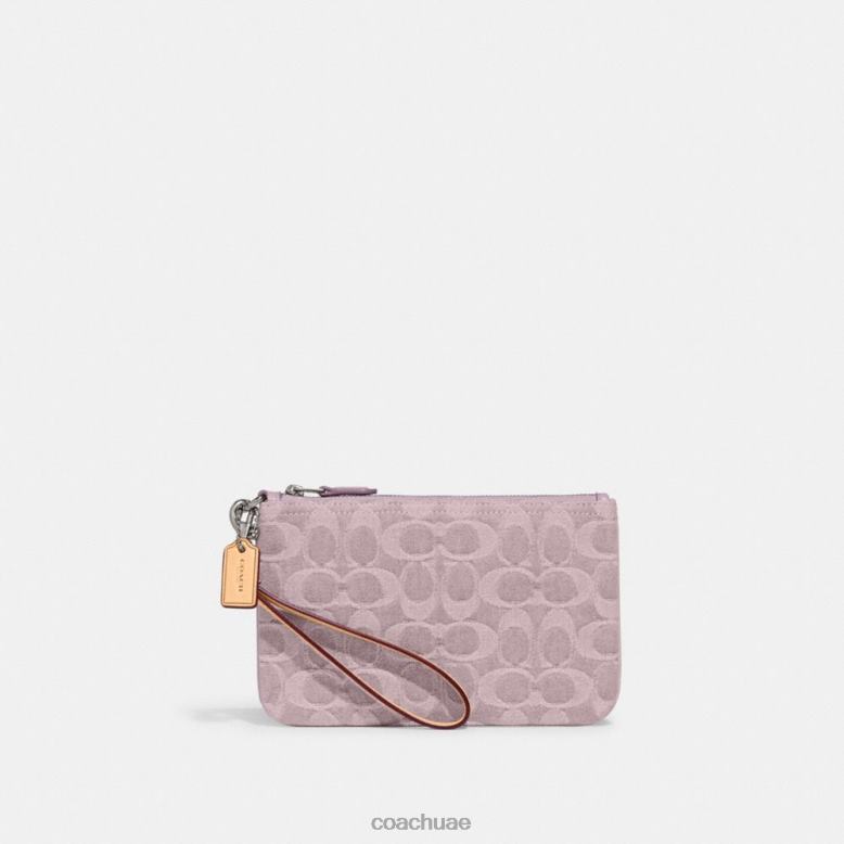 Coach نحيف سوار معصم صغير من قماش الدنيم المميز lh/أرجواني شاحب 46266365