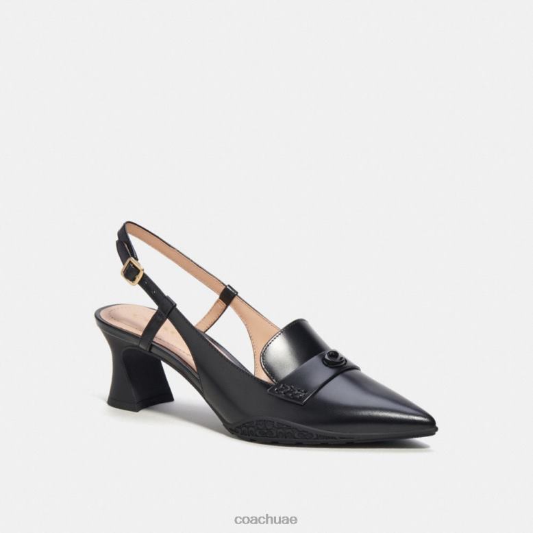 Coach نحيف نيكولا الهجين slingback أسود 46266417