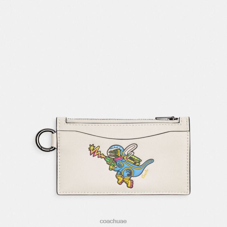 Coach رجال حافظة بطاقات بسحاب من كوزميك كوتش مع ريكسي v5/الطباشير 46266720