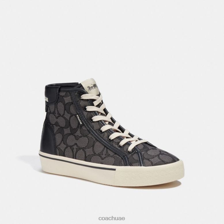Coach نحيف حذاء رياضي عالي الجودة من CitySole مصنوع من قماش الجاكار المميز دخان الفحم/أسود 46266430