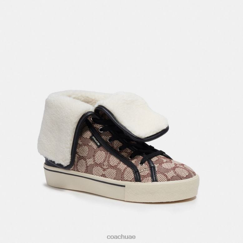 Coach نحيف حذاء رياضي Citysole قابل للطي بمنصة عالية من قماش الجاكار المميز كاكاو/أسود 46266429