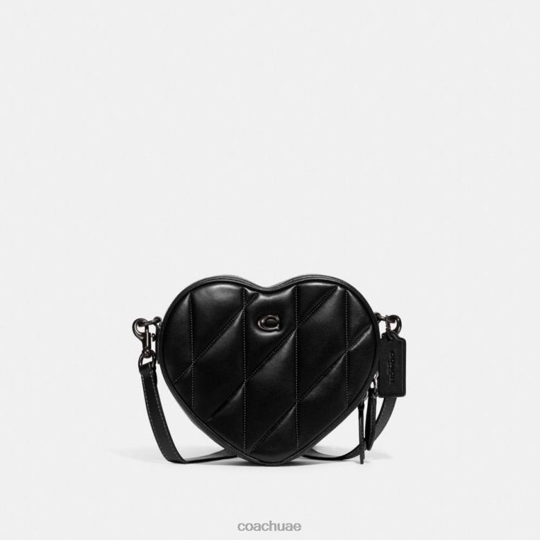Coach نحيف كروس على شكل قلب مع خياطة اللحف الإصدار 5/أسود 46266204