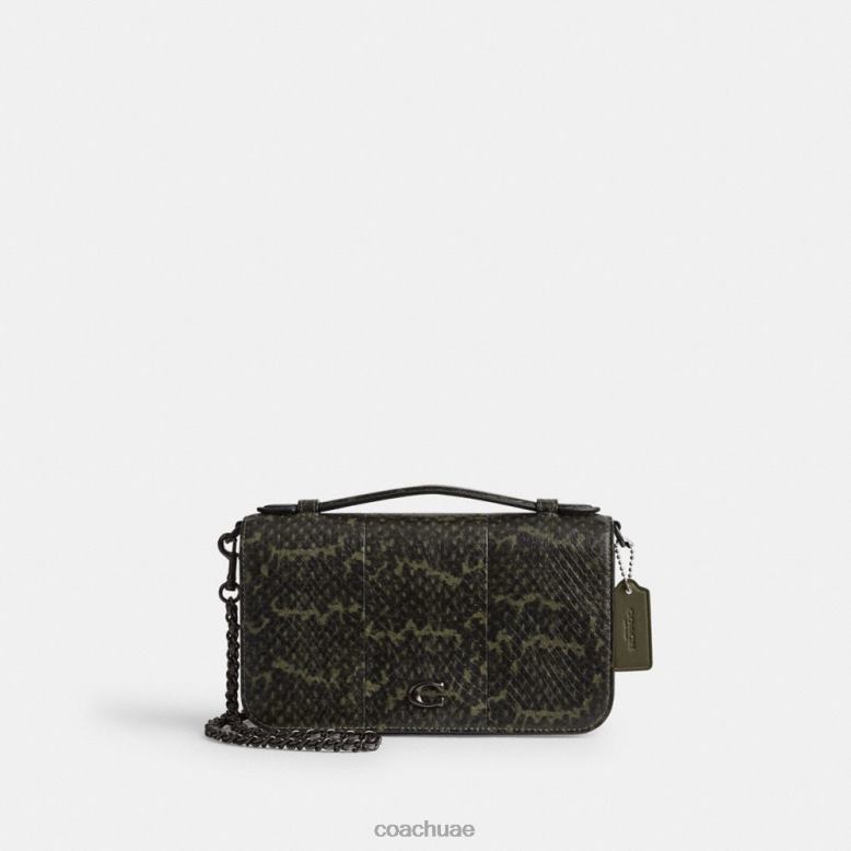 Coach نحيف حقيبة كروس من جلد الثعبان الإصدار 5/الجيش الأخضر 46266222