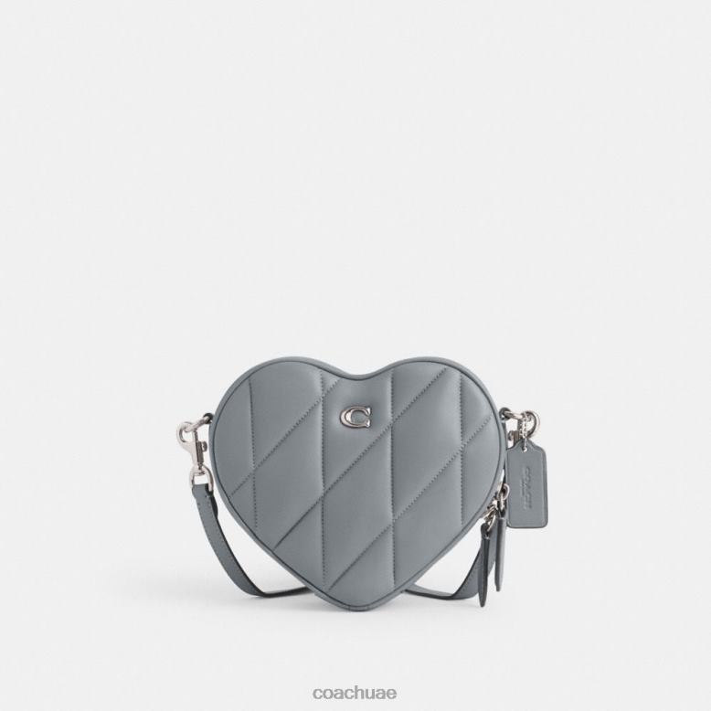 Coach نحيف كروس على شكل قلب مع خياطة اللحف lh/رمادي أزرق 46266206