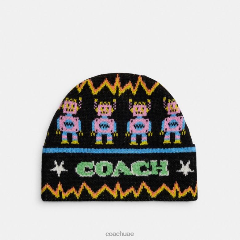 Coach نحيف قبعة صغيرة ذات طباعة كونية أسود متعدد الألوان 46266548