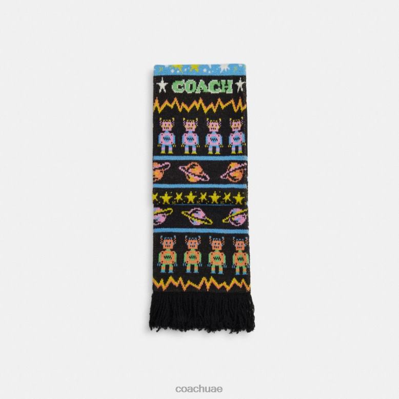 Coach نحيف كاتم صوت الطباعة الكونية أسود متعدد الألوان 46266550