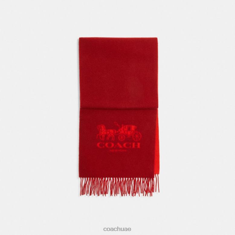 Coach نحيف كاتم صوت من الكشمير ذو لونين للحصان والعربة أحمر رياضي/أحمر مينا 46266582